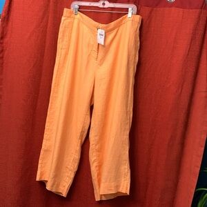 J Jill Love Linen Apricot wide leg 100% linen pants